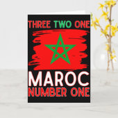 モロッコ国旗 モロッコサッカーファン メンズ カード (黄色い花)