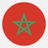 モロッコ国旗 ラウンドシール (正面)