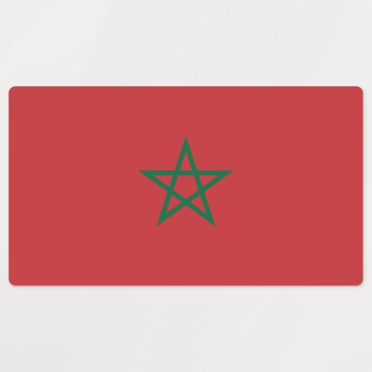 モロッコ国旗 ラベル (デザイン1)