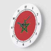 モロッコ国旗 ラージ壁時計 (傾斜)