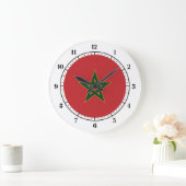 モロッコ国旗 ラージ壁時計 (ホーム)