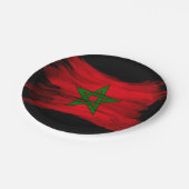 モロッコ国旗、国旗 ペーパープレート (アングル)