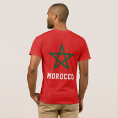 モロッコ国旗Red Green Star Morocco Tシャツ (裏面フル)