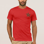 モロッコ国旗Red Green Star Morocco Tシャツ (正面)