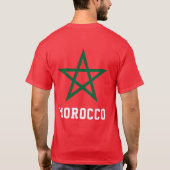 モロッコ国旗Red Green Star Morocco Tシャツ (裏面)