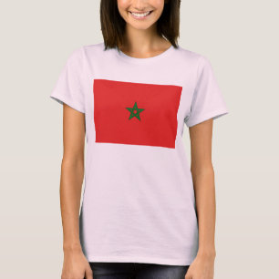 モロッコ国旗x地図Tシャツ Tシャツ