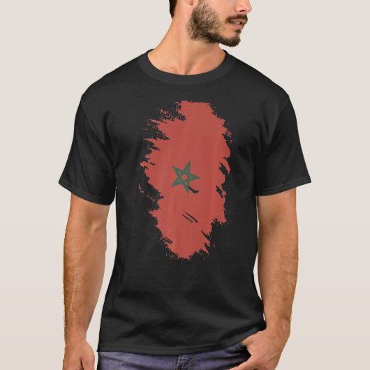 モロッコ土産婦国男性へ旗 Tシャツ (正面)