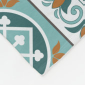 モロッコ地中海ののタイルの継ぎ目のない模様 フリースブランケット (角)