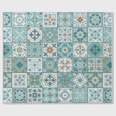 モロッコ地中海のタイルの継ぎ目のないパターン ラッピングペーパー (フラット)