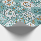モロッコ地中海のタイルの継ぎ目のないパターン ラッピングペーパー (角)