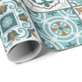 モロッコ地中海のタイルの継ぎ目のないパターン ラッピングペーパー (ロールコーナー)