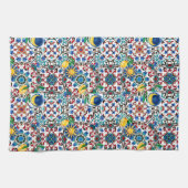 モロッコ地中海の，モザイク，レモンアート キッチンタオル (横)