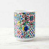 モロッコ地中海の，モザイク，レモンアート コーヒーマグカップ (中央)