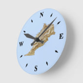 モロッコ地図の時計 ラウンド壁時計 (傾斜)