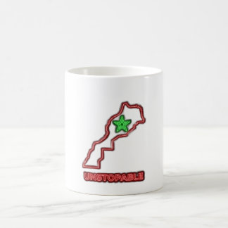 モロッコ地図ネオンUnstoppableセラミックコーヒーマグ モーフィングマグカップ