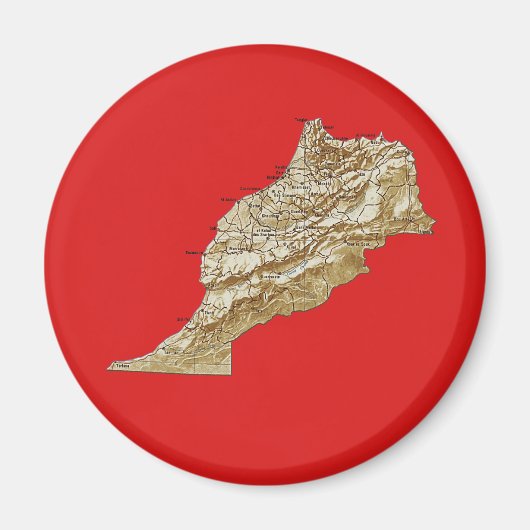 モロッコ地図マグネット マグネット (正面)