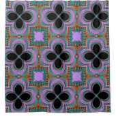 モロッコ幾何学花柄シャワーカーテン シャワーカーテン (正面)