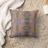 モロッコ数々のモザイク色の幾何学的アート クッション (ブランケット)