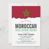 モロッコ料理 | パーティーフラグ白招待状 招待状 (正面)