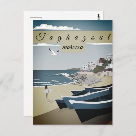 モロッコ旅行はがきアート，タグハズアウト旅行アート ポストカード (正面/裏面)