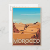 モロッコ旅行はがき砂漠ラクダ旅行ギフト ポストカード (正面/裏面)