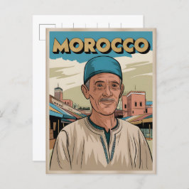モロッコ旅行はがき（地元の男性ギフト付き） ポストカード