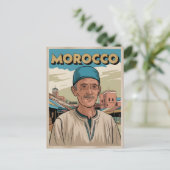 モロッコ旅行はがき(地元の男性ギフト付き) ポストカード (スタンド正面)