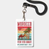 モロッコ旅行家族の再会グループ旅行 バッジ (正面（ネックストラップ付）)
