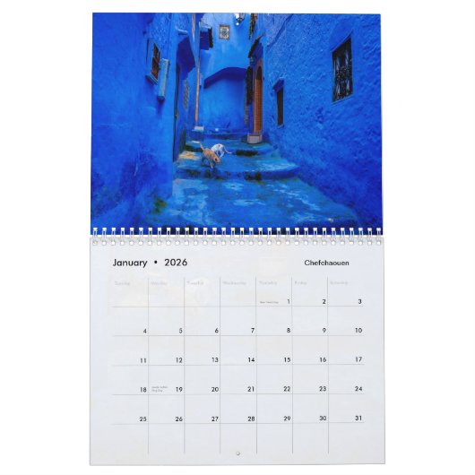 モロッコ暦 カレンダー (1月 2026)