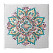 モロッコ曼荼羅のカラフル民族パターン タイル (正面)