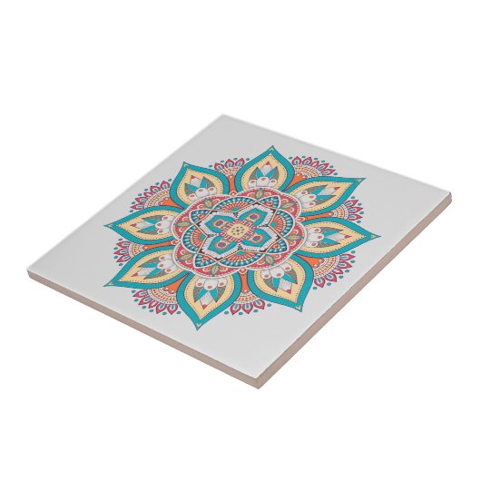 モロッコ曼荼羅のカラフル民族パターン タイル (側面)