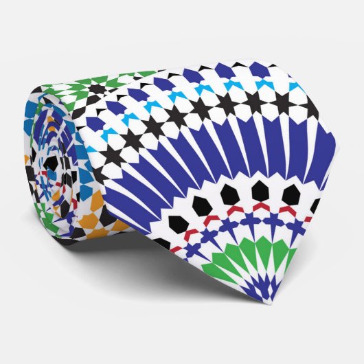 モロッコ柄首のタイ ネクタイ (ロール)