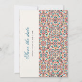 モロッコ格子幾何学曼荼羅結婚の セーブザデート (裏面)