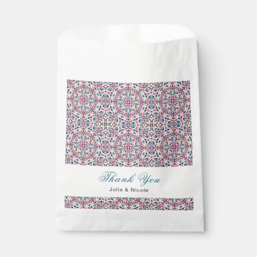 モロッコ格子幾何学曼荼羅結婚の フェイバーバッグ (正面)