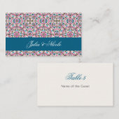 モロッコ格子幾何学曼荼羅結婚の プレイスカード (正面/裏面)