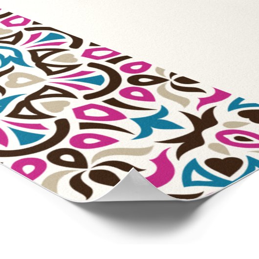 モロッコ格子幾何学曼荼羅結婚の ポスター (角)