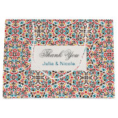 モロッコ格子幾何学曼荼羅結婚の ラージペーパーバッグ (正面)