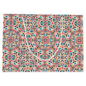 モロッコ格子幾何学曼荼羅結婚の ラージペーパーバッグ (裏面)