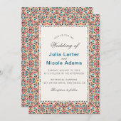 モロッコ格子幾何学曼荼羅結婚の 招待状 (正面/裏面)