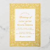 モロッコ格子幾何学曼荼羅結婚の 箔招待状 (正面)