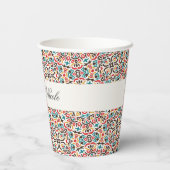 モロッコ格子幾何学曼荼羅結婚の 紙コップ (裏面)