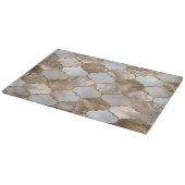 モロッコ棚白大理石と金ゴールド カッティングボード (角)