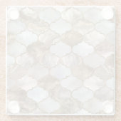 モロッコ棚白大理石と金ゴールド ガラスコースター (裏面)