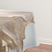 モロッコ棚白大理石と金ゴールド テーブルクロス (インサイチュ)