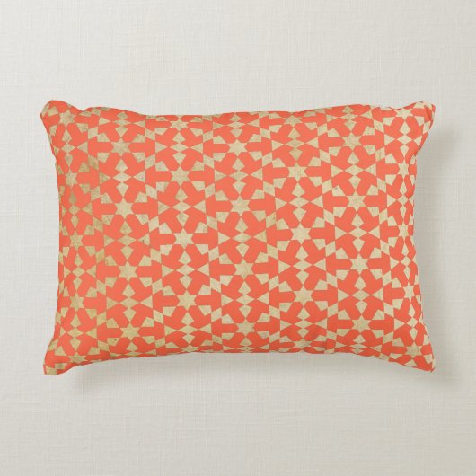 モロッコ民族幾何学モザイクパターン アクセントクッション (正面)