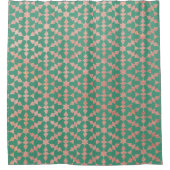 モロッコ民族幾何学モザイクパターン シャワーカーテン (正面)