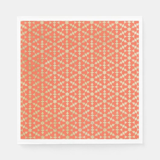 モロッコ民族幾何学モザイクパターン スタンダードランチョンナプキン (正面)