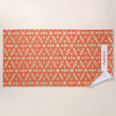 モロッコ民族幾何学モザイクパターン ビーチタオル (正面)