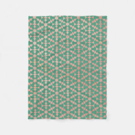 モロッコ民族幾何学モザイクパターン フリースブランケット