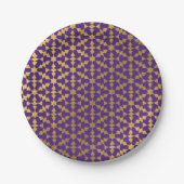モロッコ民族幾何学モザイクパターン ペーパープレート (正面)